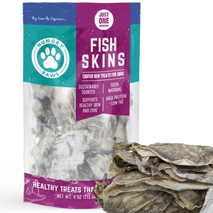 Hungry Paws Fish Skins Premios Naturales Masticables de Piel de Bacalao para Perro, 113 g
