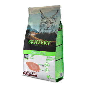 Bravery Alimento Seco Natural Libre de Granos para Gato Esterilizado Receta Pollo, 2 kg