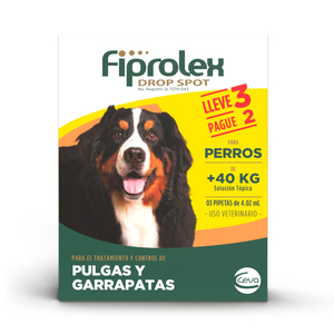 Fiprolex Pipeta Antiparasitaria para Perro Presentación con 3 Piezas,  40 kg o más