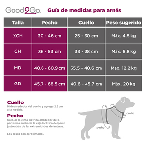Good2Go Arnés de Malla Ajuste Romano Doble Argolla Color Rojo para Perro, Grande