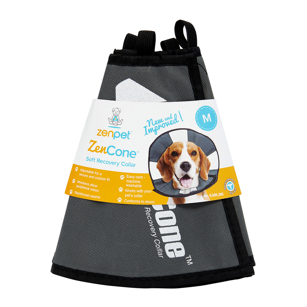ZenPet ZenCone Collar Isabelino Suave para Perros, Mediano