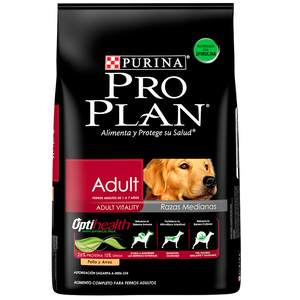 Pro Plan Optihealth Alimento Seco para Perro Adulto Raza Mediana Receta Pollo y Arroz, 13 kg