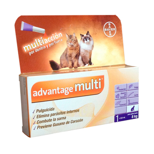 Advantage Multi Pipeta Antiparasitaria Interna y Externa para Gato, 4 a 8 kg