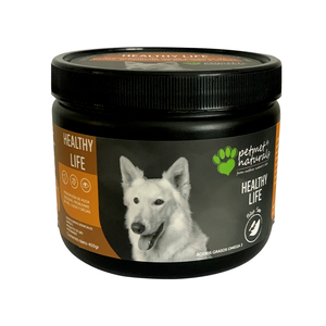 Petmet Naturals Healthy Life Complemento Alimenticio Natural para Cuidado de Piel y Pelo para Perro, 400 g