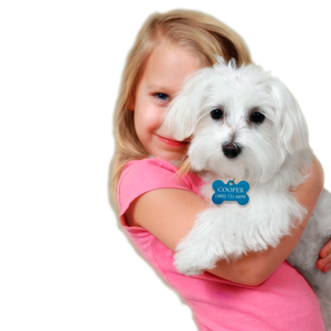 Hillman Group Placa de Identificación Grabable Diseño Hueso Azul para Perro, Grande