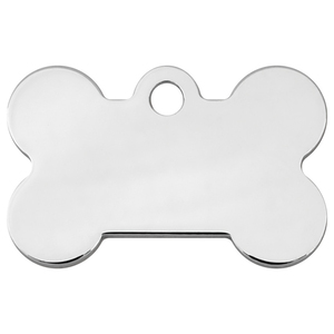 Hillman Group Placa de Identificación Grabable Diseño Hueso Cromo para Perro, Chico Hillman Group Placa de Identificación Grabable Diseño Hueso Cromo para Perro, Chico