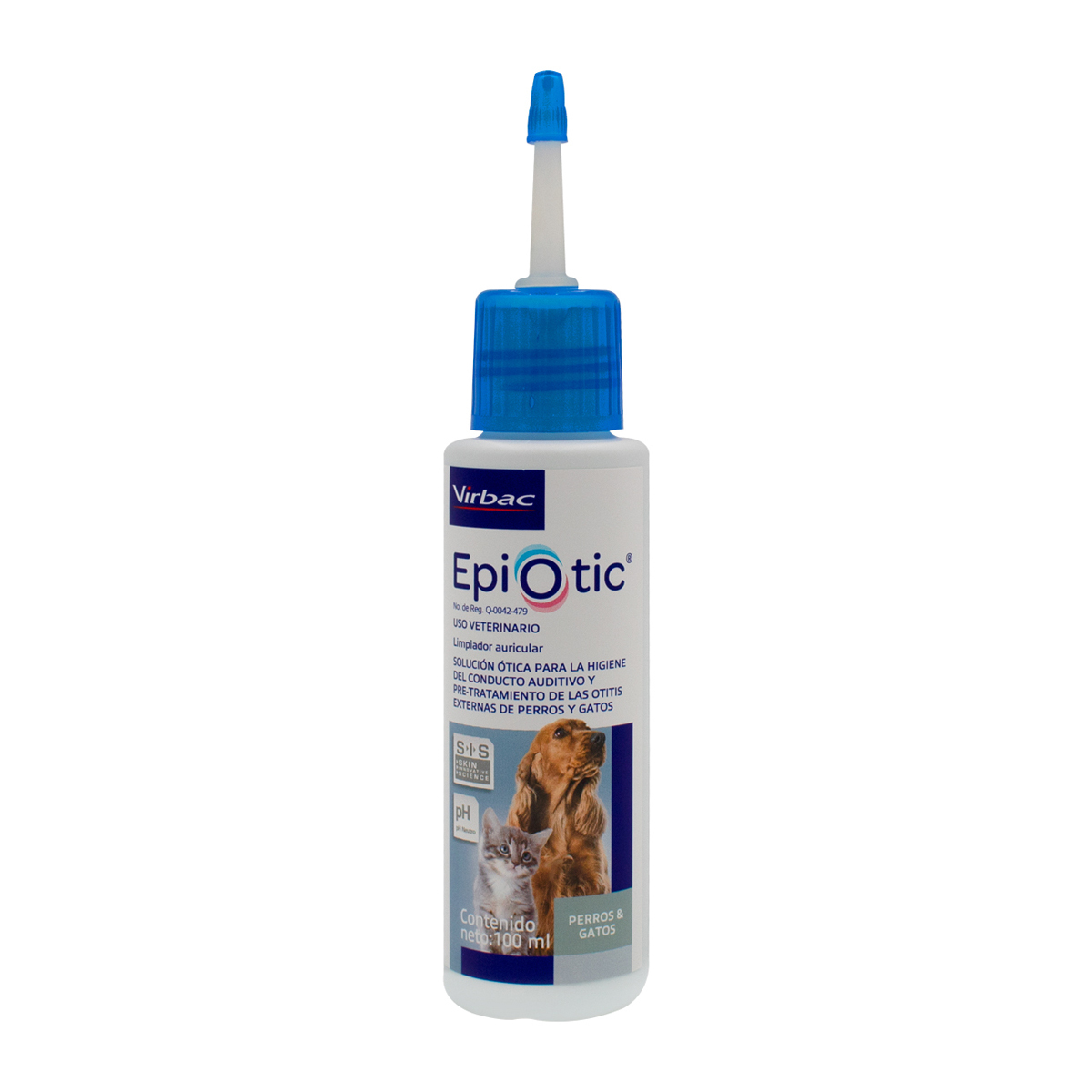 Virbac EpiOtic SIS Solución Antiséptica de Limpieza Ética para Perro y Gato, 100 ml