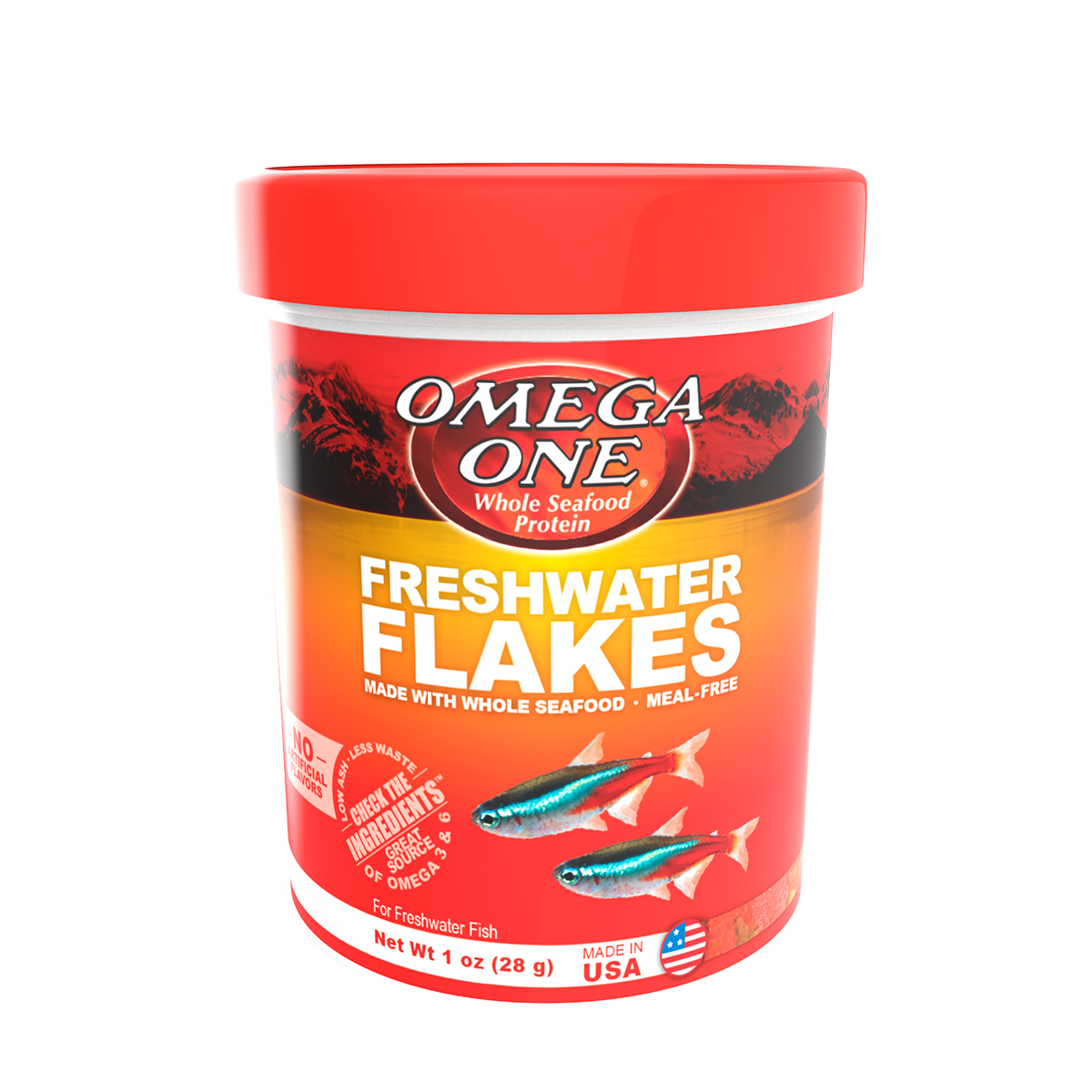 Omega One Freshwater Flakes Alimento para Peces de Agua Dulce, 28 g