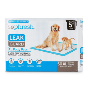 Sophresh Leak Guard Tapetes Ultra Absorbentes X-Grande para Perro, 50 Piezas