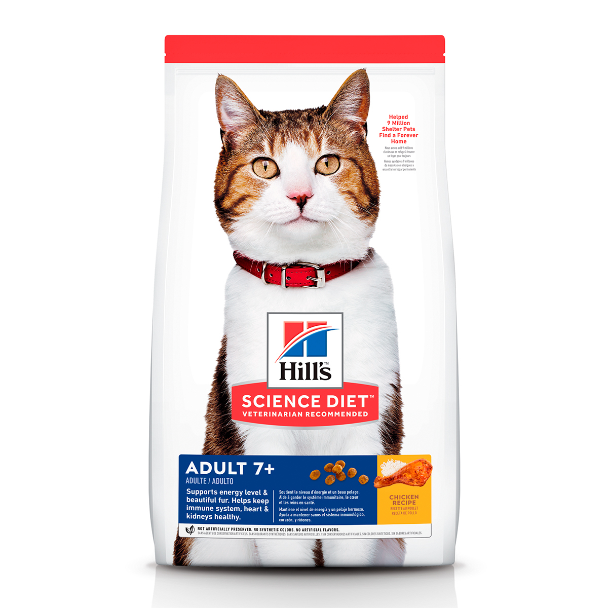 Hill's Science Diet Adult 7+ Alimento Seco para Gato Senior Receta Pollo, 1.8 kg