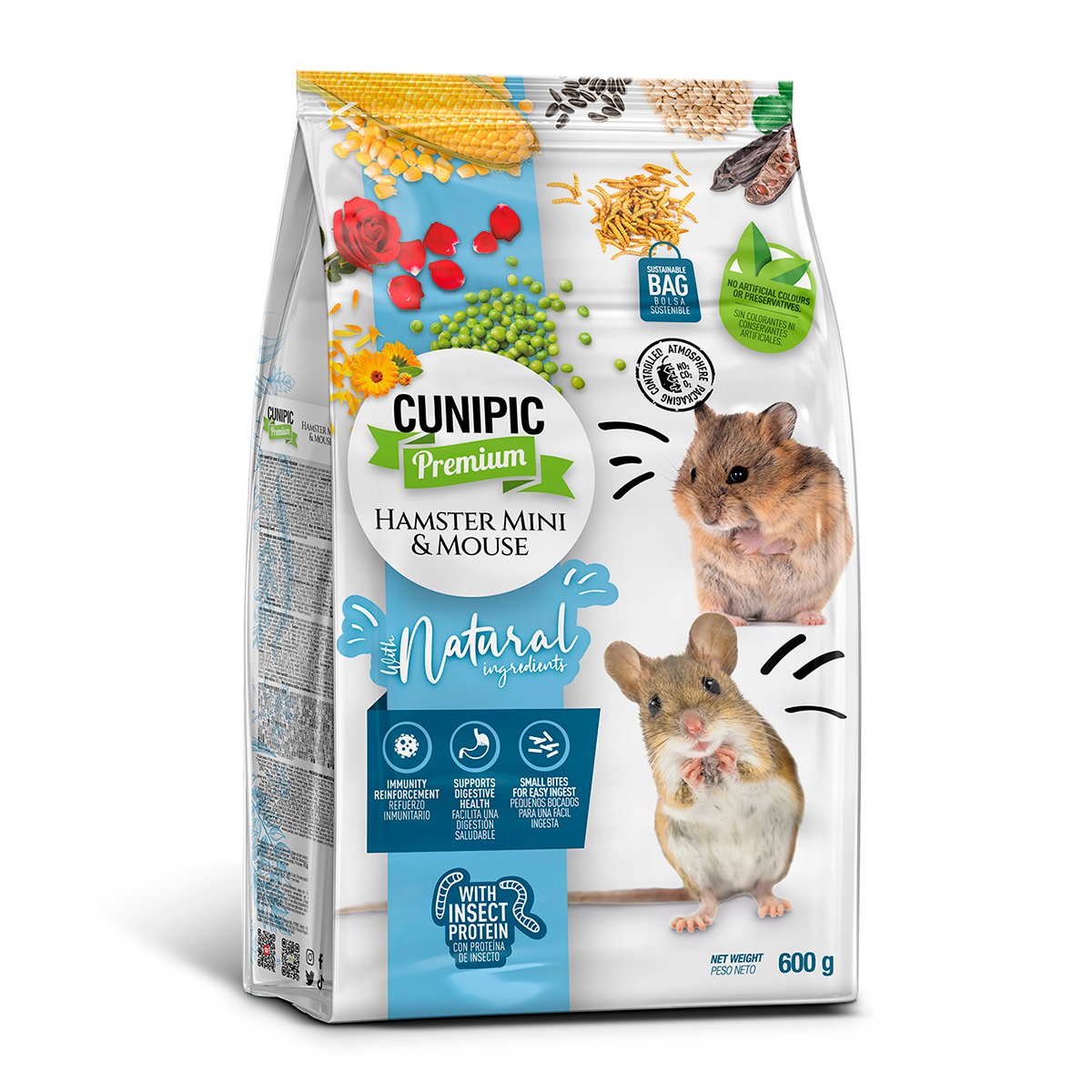 Cunipic Premium Alimento para Hámster Mini & Ratón, 600 g