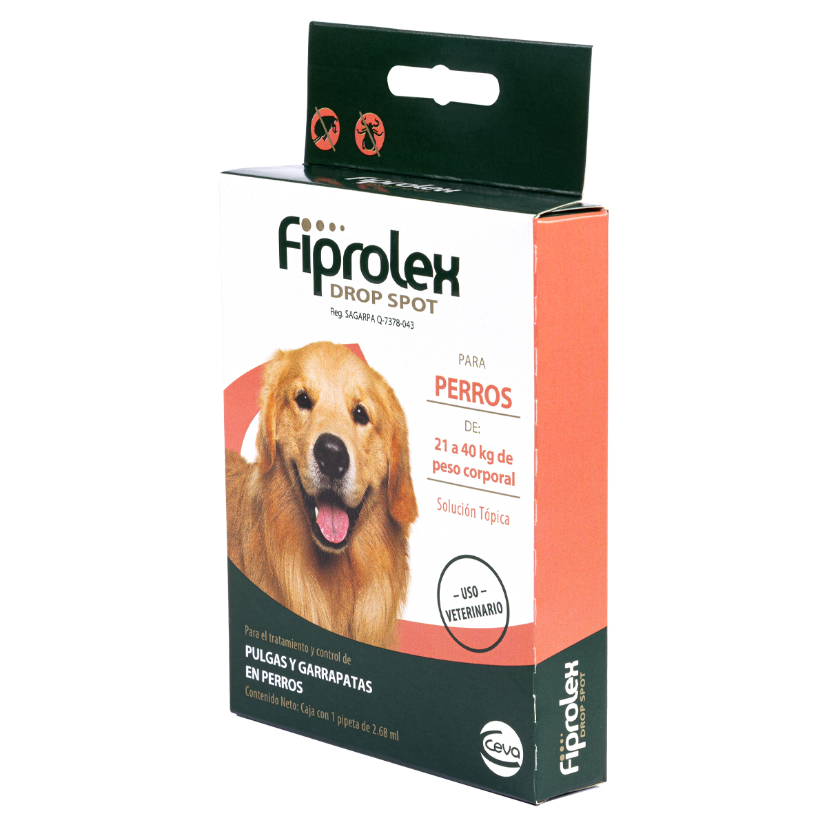 Fiprolex Pipeta Antipulgas para Perro de 21 a 40 kg