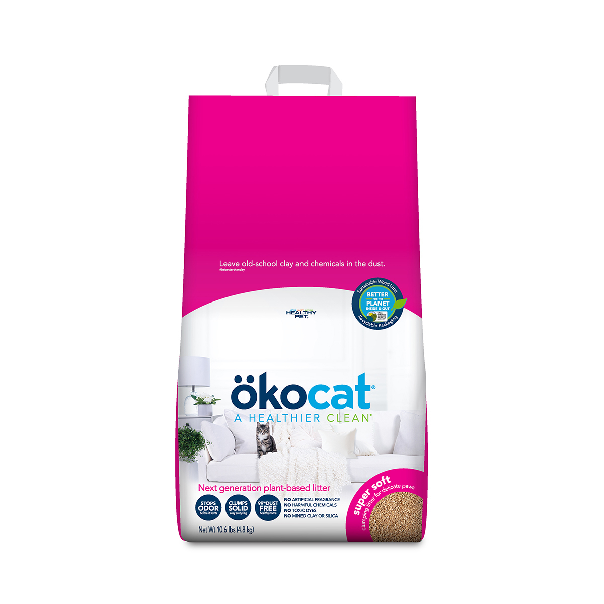 Ökocat Arena Natural Aglutinante Textura Super Suave para Gatito y Senior, 5.5 kg