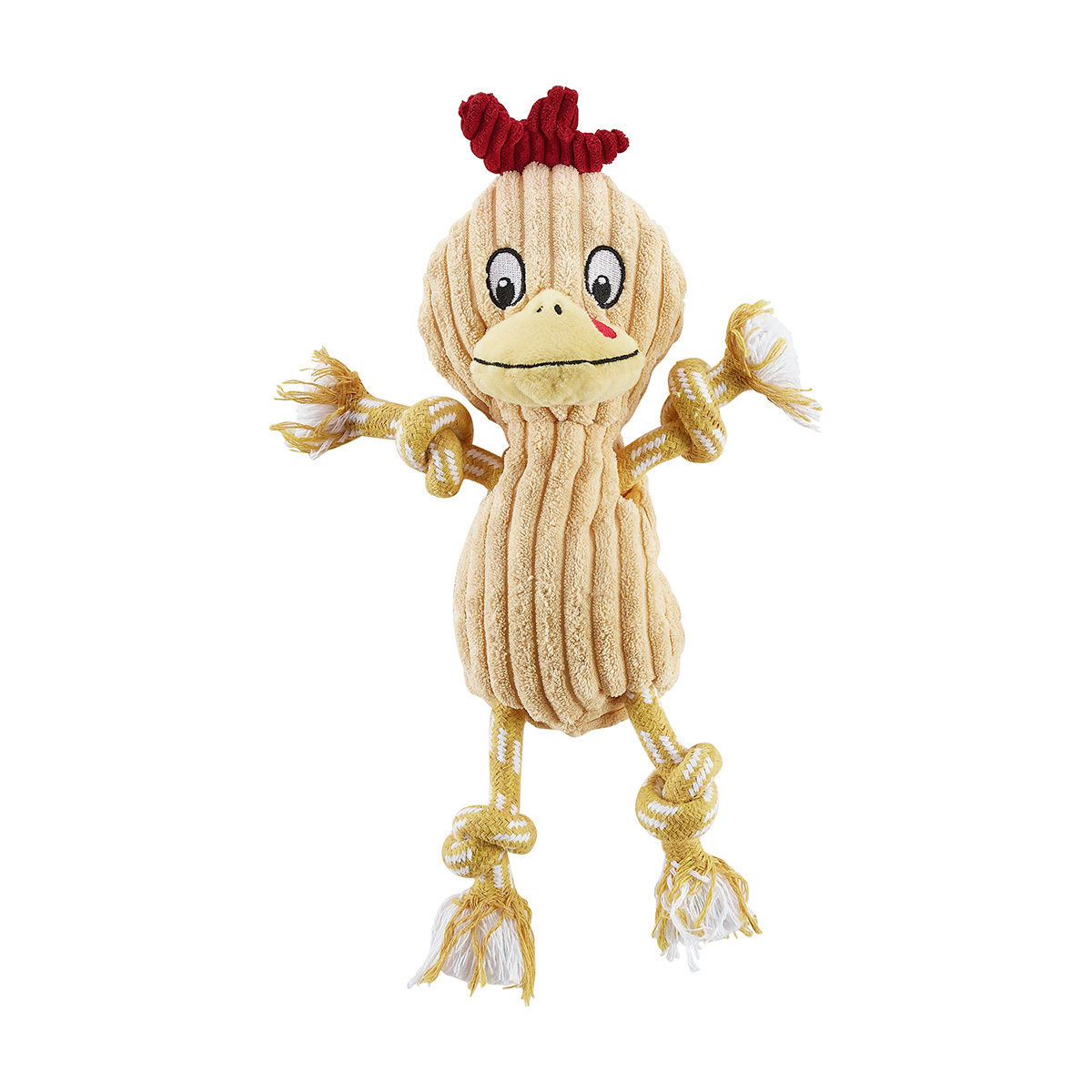 Charming Pets Granja Peluche Pollo con Brazos y Piernas de Cuerda para Perro