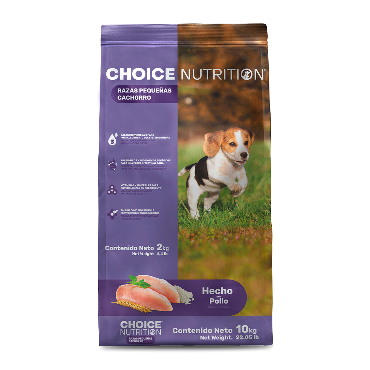 Choice Nutrition Alimento Avanzado Seco para Cachorro Razas Pequeñas Receta Pollo, 10 kg