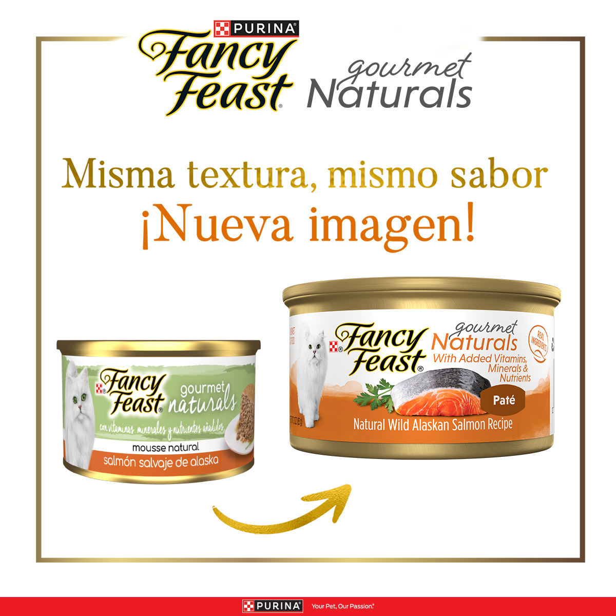 Fancy Feast Gourmet Naturals Alimento Húmedo Tipo Mousse para Gato Adulto Receta Salmón, 85 g