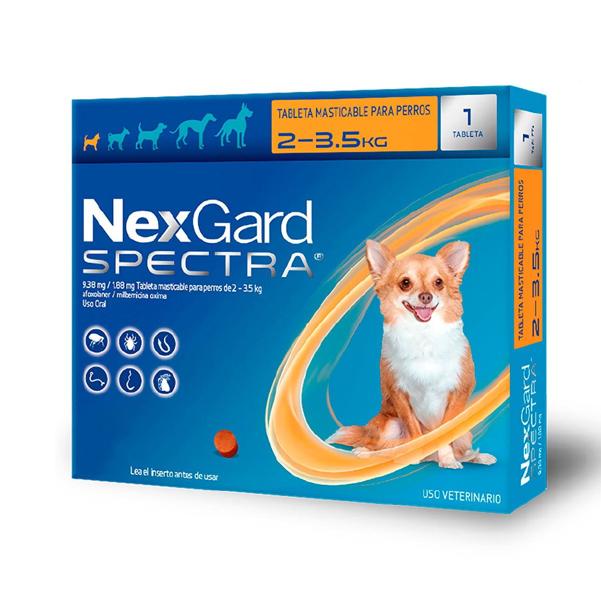 NexGard Spectra Antiplagas Masticable Desparasitante Externo e Interno para Perro, X-Chico