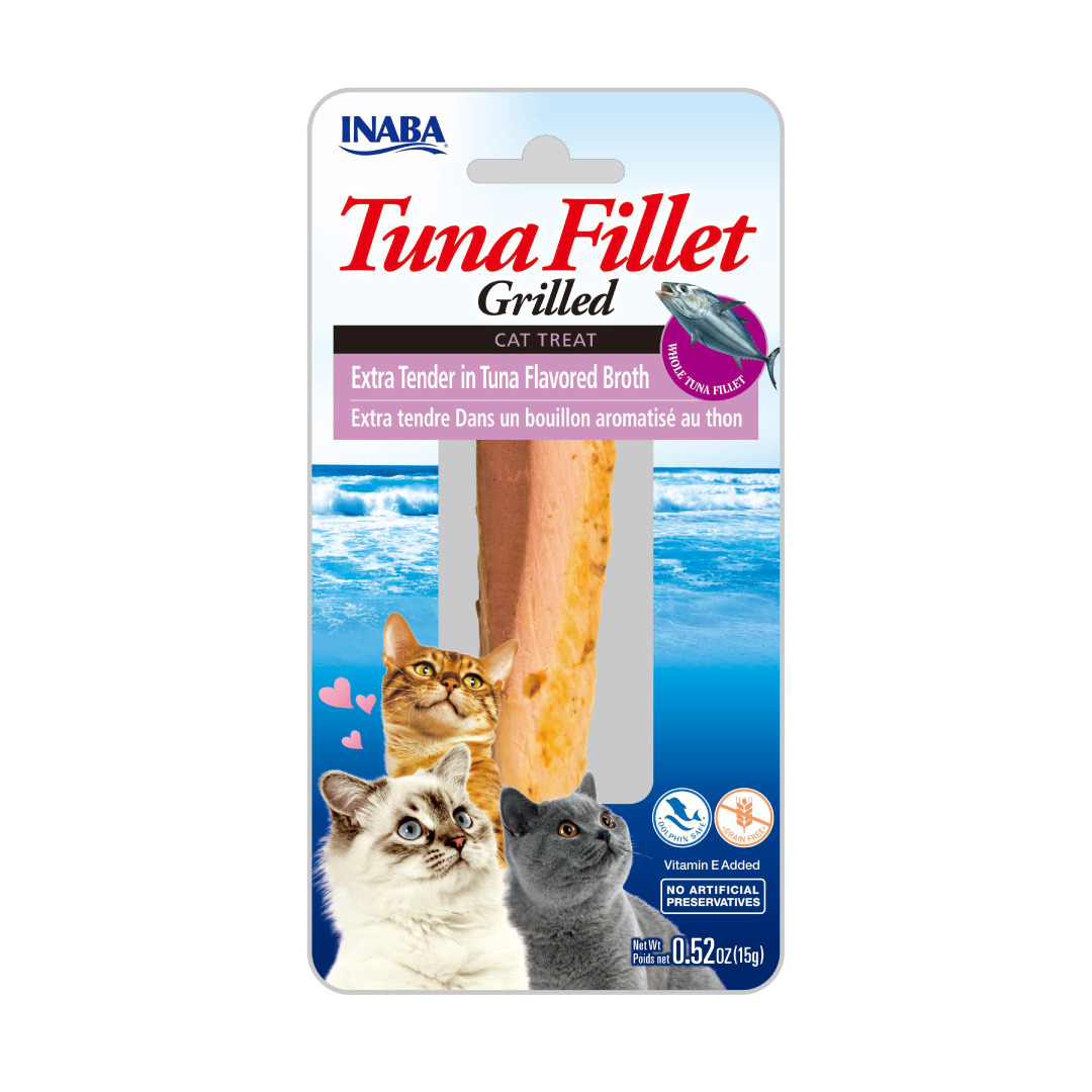 Inaba Premio Filete de Atún a la Parrilla en su Caldo para Gato Todas las Etapas de Vida, 15 g