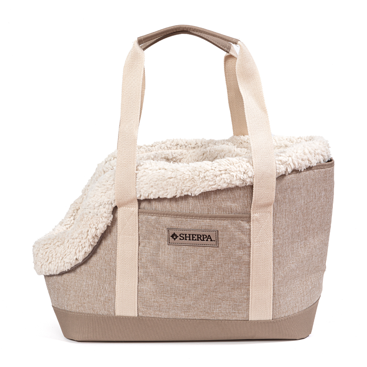 Sherpa Transportadora de Tela Abierta con Forro de Felpa Tote Luxe