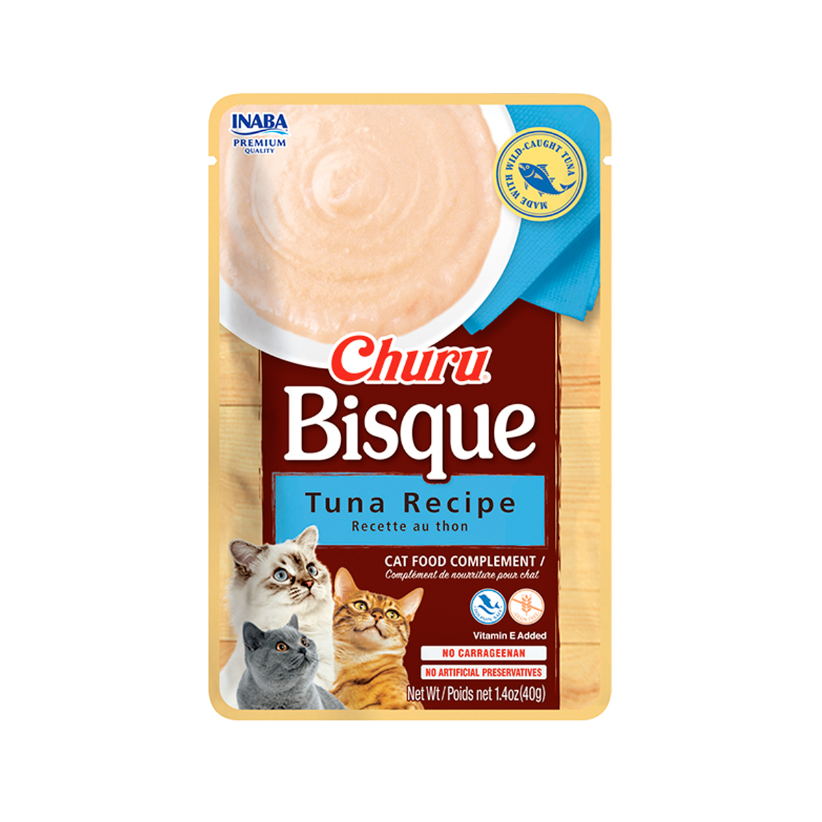 Inaba Churu Bisque Premio Cremoso para Gato Receta Atún, 40 g