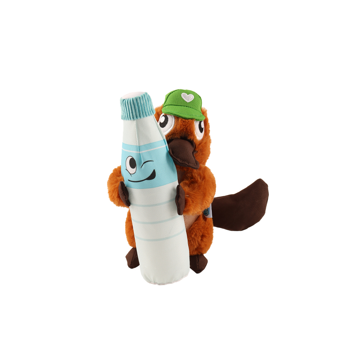 Coolpet Making Tails Wag Ornitorrinco de Peluche con Botella para Perro, Mediano