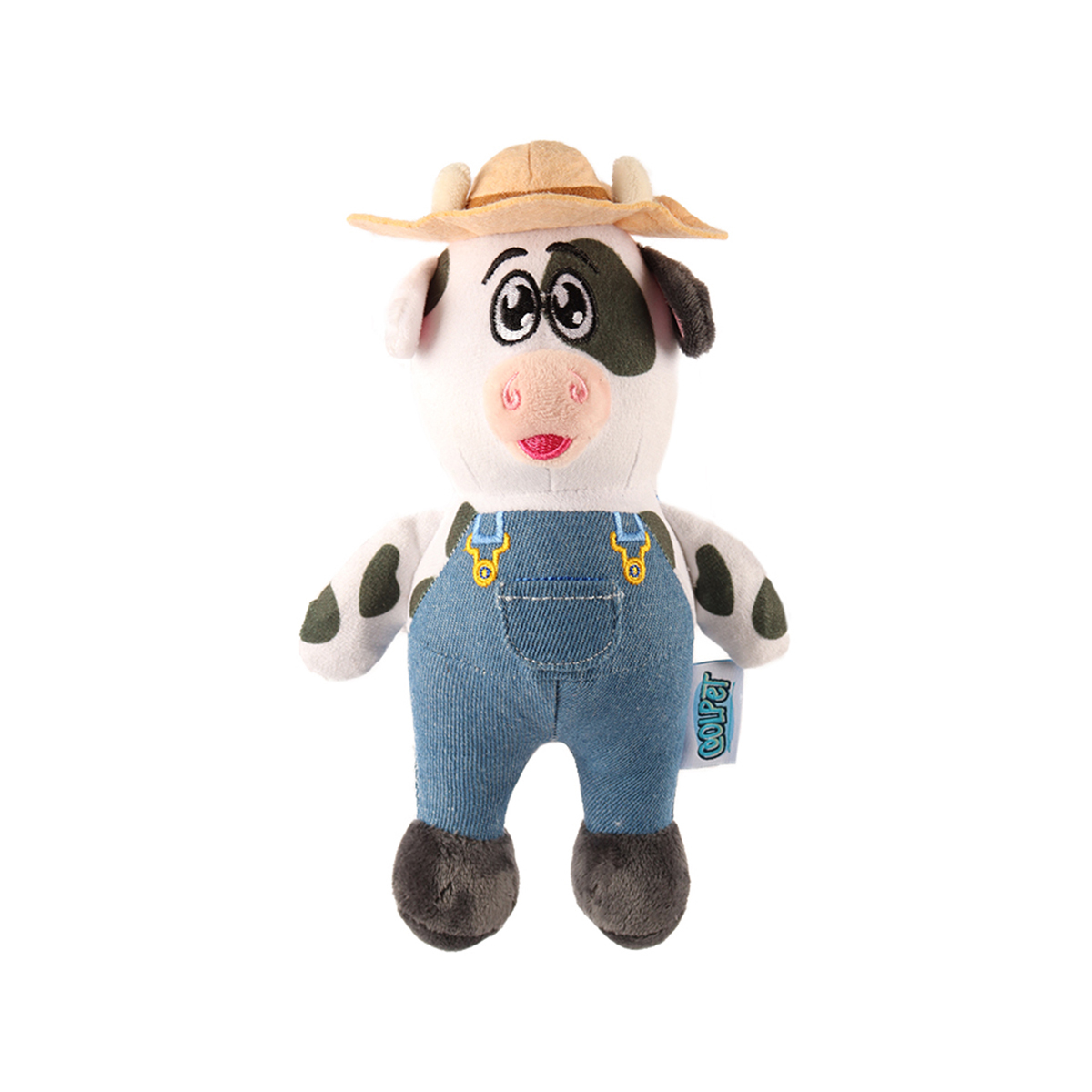 Coolpet Making Tails Wag Vaca Granjera de Peluche para Perro, Mediano