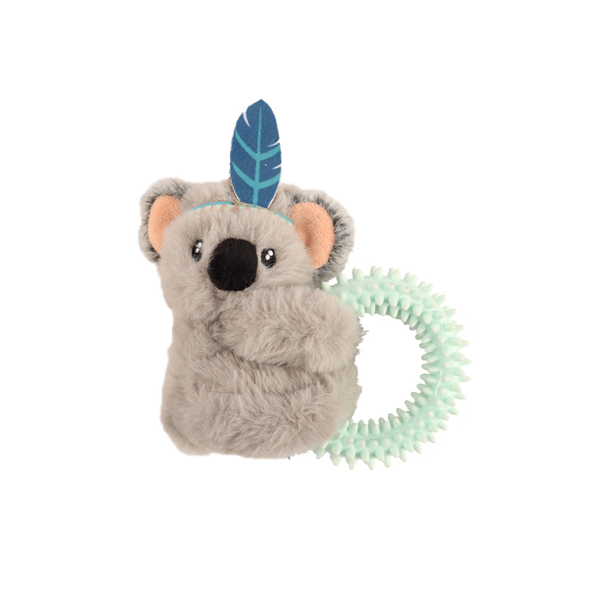 Coolpet Love at First Bark Koala Apache de Peluche con Mordedera para Cachorro, Chico