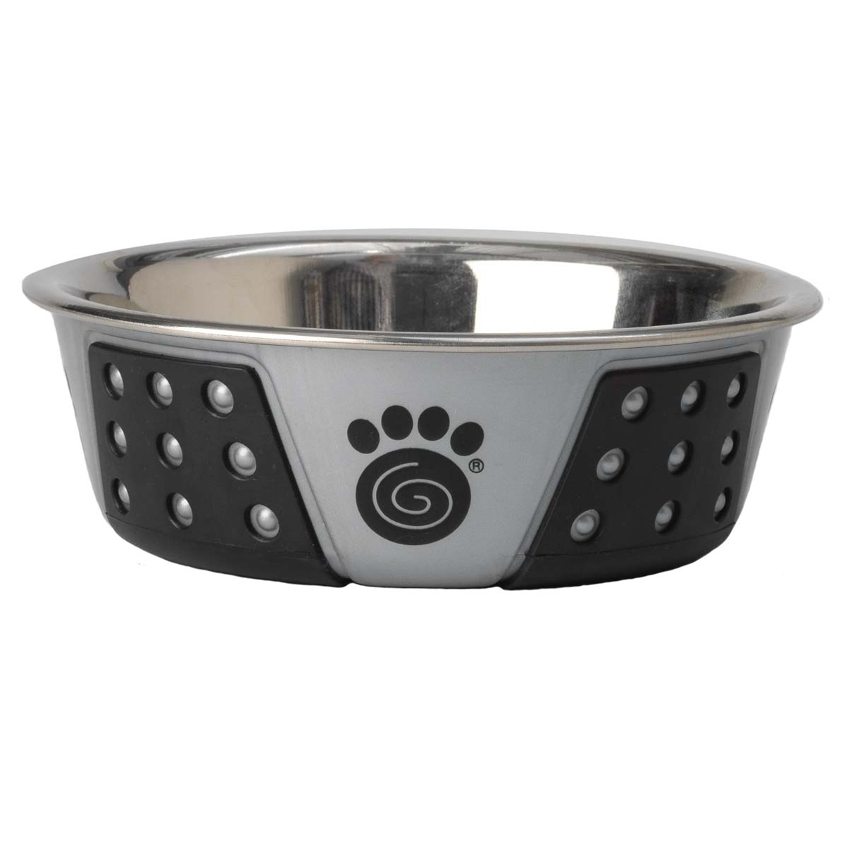 Petrageous Tazón de Acero Inoxidable Modelo Fiji Gris para Perro, Grande