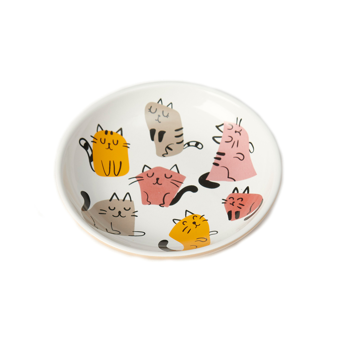 Petrageous Tazón de Cerámica Estilo Platillo Modelo Snobby Cats para Gato, Chico