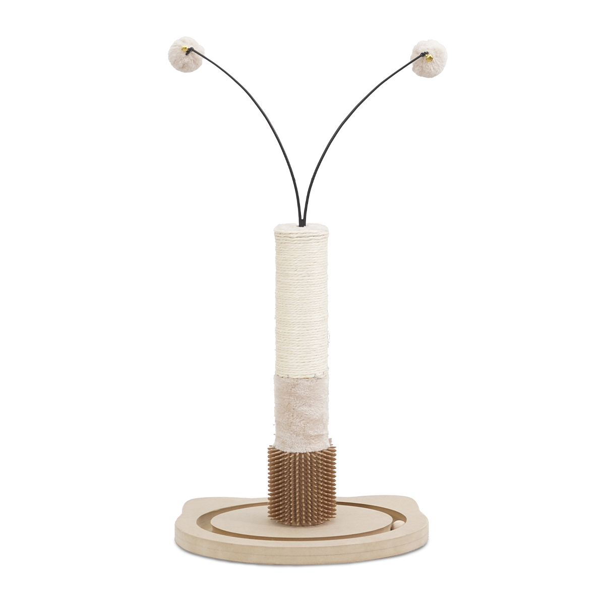 Petpals Poste Rascador con Cepillo Alfombra y Sisal para Gato, 1 Pieza