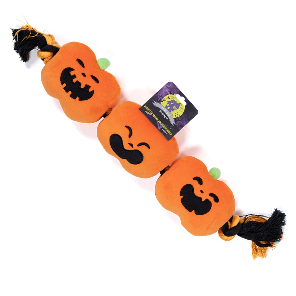 Nisoger Halloween Juguete de Cuerda con Calabazas de Peluche para Perro, Grande
