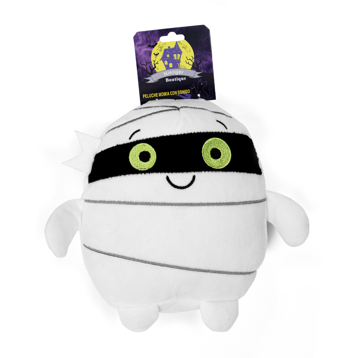 Nisoger Halloween Momia Feliz de Peluche para Perro, Mediano