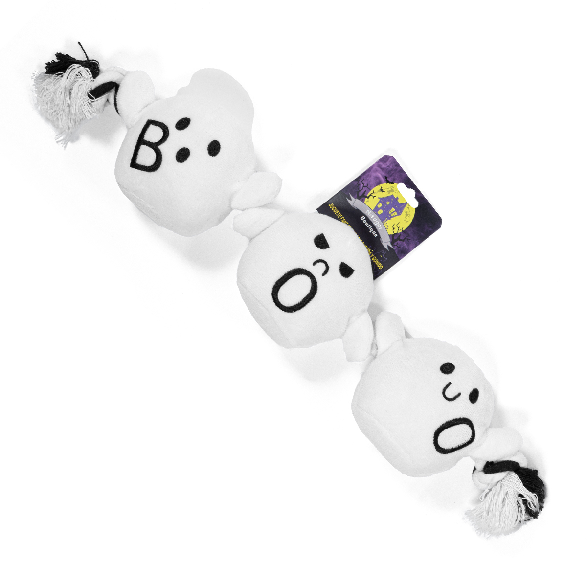 Nisoger Halloween Juguete de Cuerda Diseño Fantasmas de Peluche para Perro, Mediano