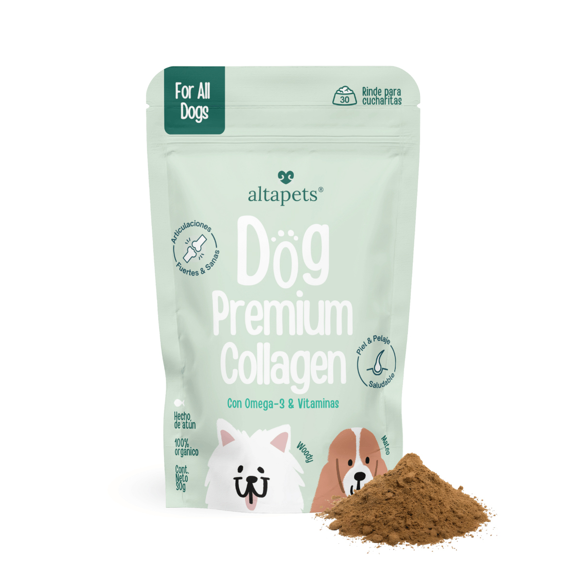 Altapets Colágeno y Vitaminas en Polvo para Perro, 30 g