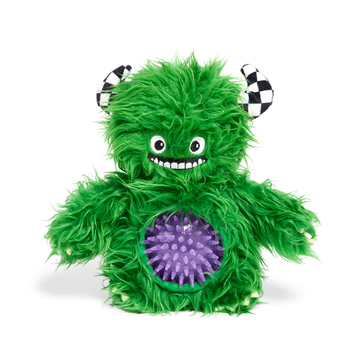 Bootique Halloween Monstruo Verde de Peluche con Pelota para Perro, Mediano