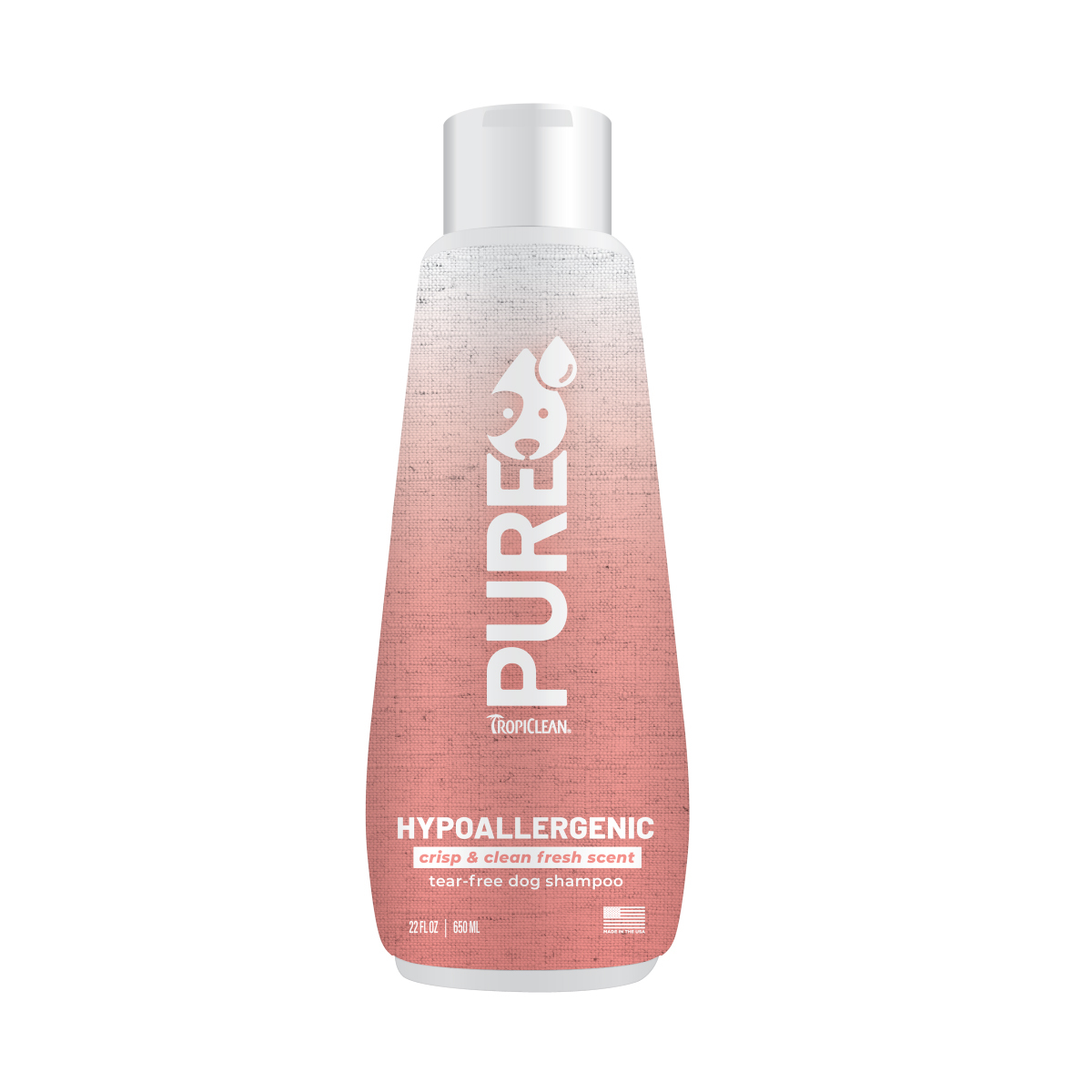 Pure Tropiclean Crisp & Clean Shampoo Hipoalergénico para Perro y Gato, 650 ml