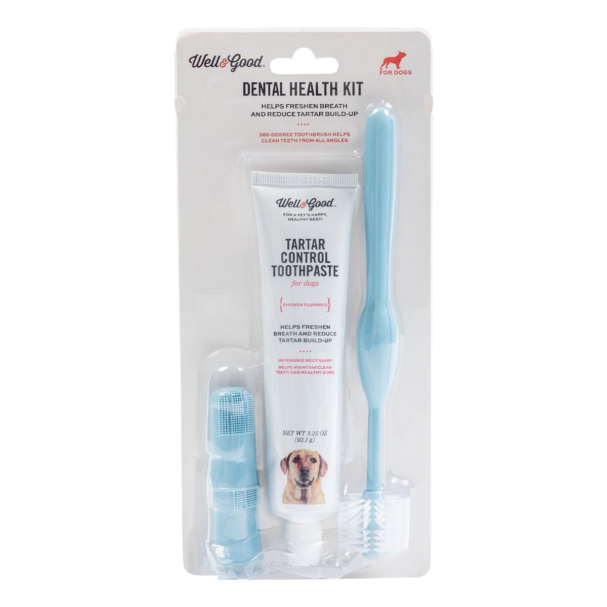 Well & Good Kit de Limpieza Dental para el Control de Sarro para Perro Sabor Pollo, 92.1 g