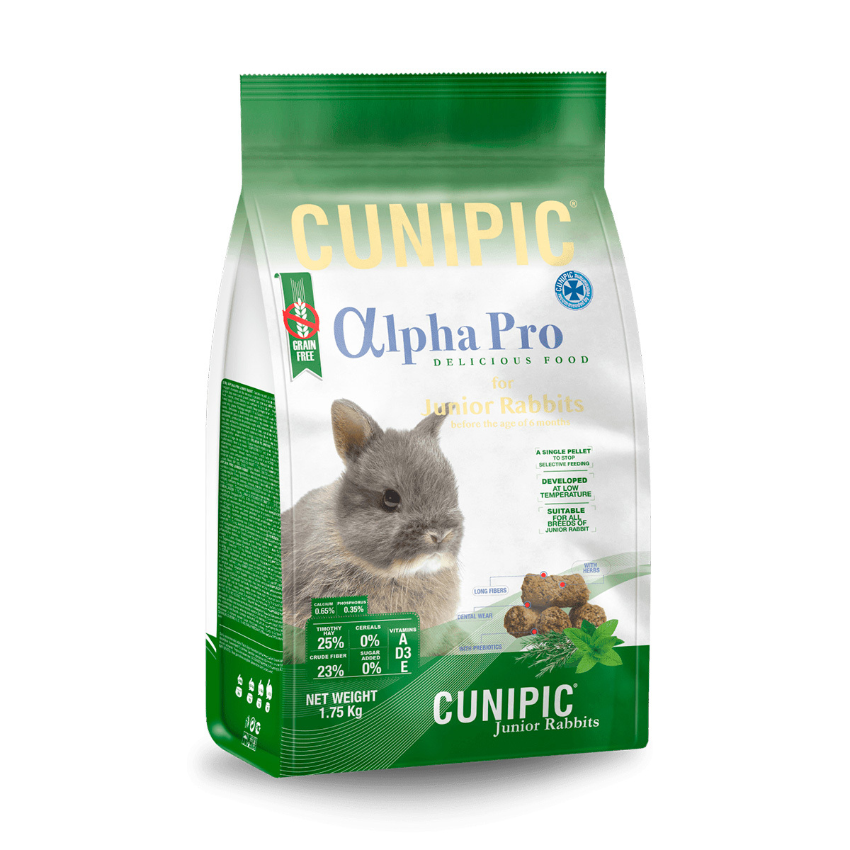 Cunipic Alimento Alpha Pro para Conejo Jr., 1.75 kg