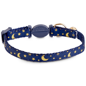 Bond & Co Collar con Broche de Seguridad Diseño Estrellas y Luna para Gatito Color Azul