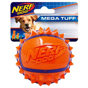Nerf Dog Mega Tuff Spike Pelota con Picos Resistente para Perro, Mediano
