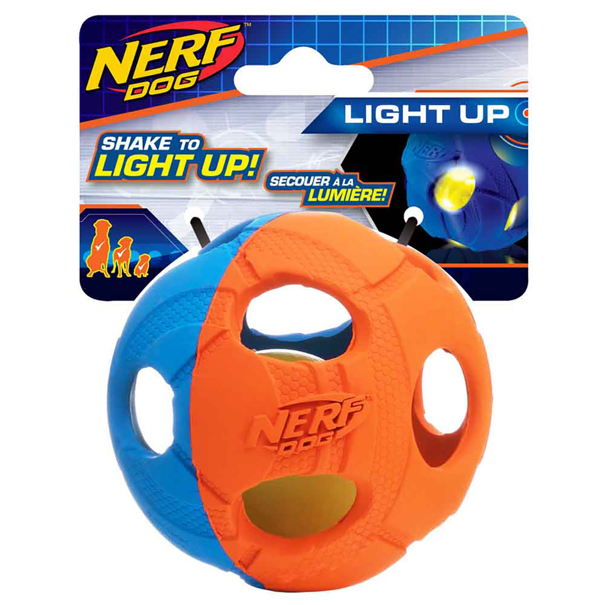 Nerf Dog Pelota LED Bash para Perro, Mediano