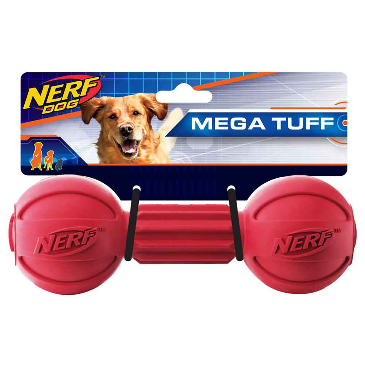 Nerf Dog Mega Tuff Mordedera Resistente para Perro, Grande