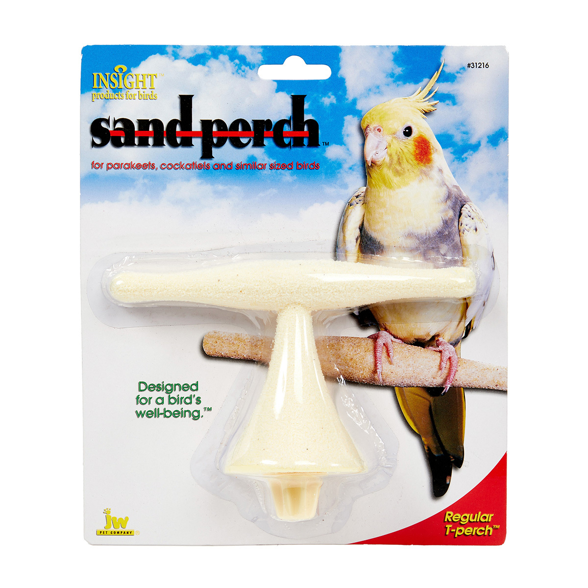 JW Pet Company Percha Rígida para Desgaste de Pico y Garras en Forma de T, Mediana
