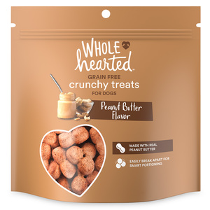 WholeHearted Premios Crujientes Libres de Granos Receta Crema de Cacahuate para Perro, 1.1 kg