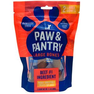 Paw & Pantry Premio Hueso Grande Receta Res para Perro, 2 Piezas