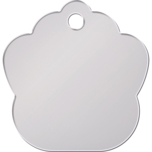 Hillman Group Placa de Identificación Diseño Huellita Cromo para Perro, Chico