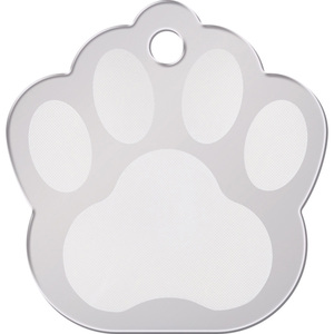 Hillman Group Placa de Identificación Diseño Huellita Cromo para Perro, Chico Hillman Group Placa de Identificación Diseño Huellita Cromo para Perro, Chico