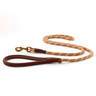 Reddy Correa de Cuerda Color Beige con Detalles en Cuero Genuino para Perro, 1.8 m Reddy Correa de Cuerda Color Beige con Detalles en Cuero Genuino para Perro, 1.8 m