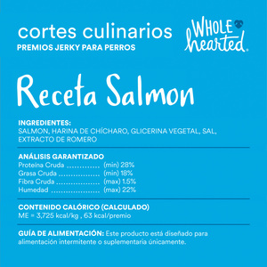 WholeHearted Culinary Cuts Premios Suaves tipo Jerky Receta Salmón para Perro, 454 g