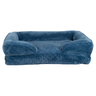 Kenwood & Co Cama Tipo Sillón Rectangular de Terciopelo Color Azul para Perro, Mediano